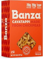 Banza Gluten Free Cavatappi Pasta from Chickpeas - 8 oz Box | High Protein Pasta with 20g per Serving - No-Compromises Taste 