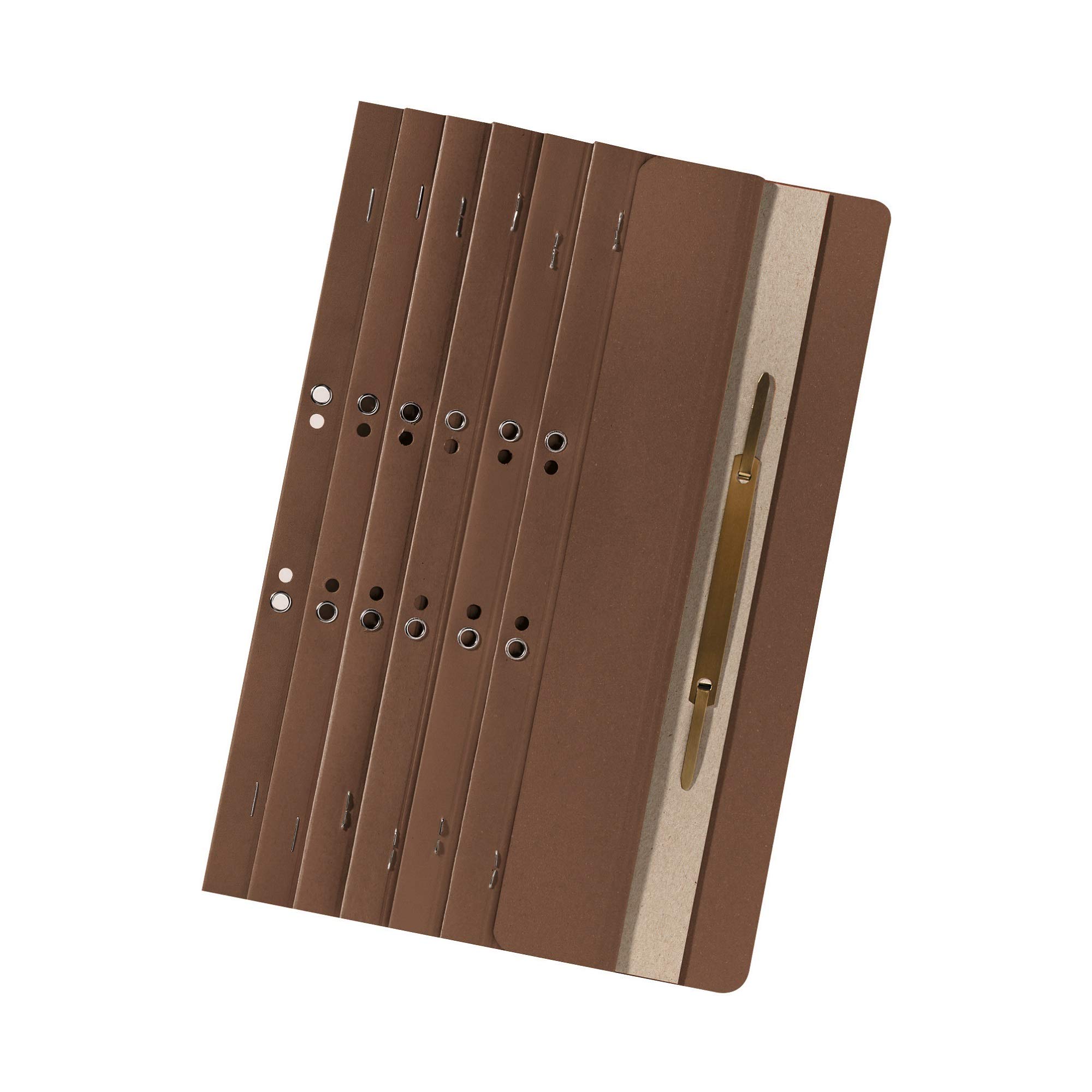 Exacompta - Ref 15048002001F - FALKEN - Flat Far Strip File - 1/4 Cover, Suitable for Holding A4 Documents Together, 250gsm Manilla, Metal Cover Rail & Eyelets - Brown (Pack of 200)