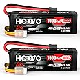 HOOVO 4S 14.8V LiPo Battery 7000mAh 100C RC Battery Metal Plates Compatible for X-Maxx RC Truck Tank RC Car Racing Hobby (2 Pack)