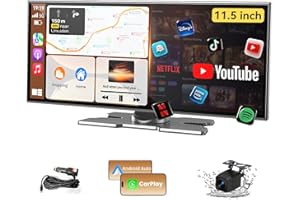 Largest 11.5 inch Wireless CarPlay Screen for Car,Built-in N-etflix/YouTube/TikTok and other apps,A-pple CarPlay & Android Au