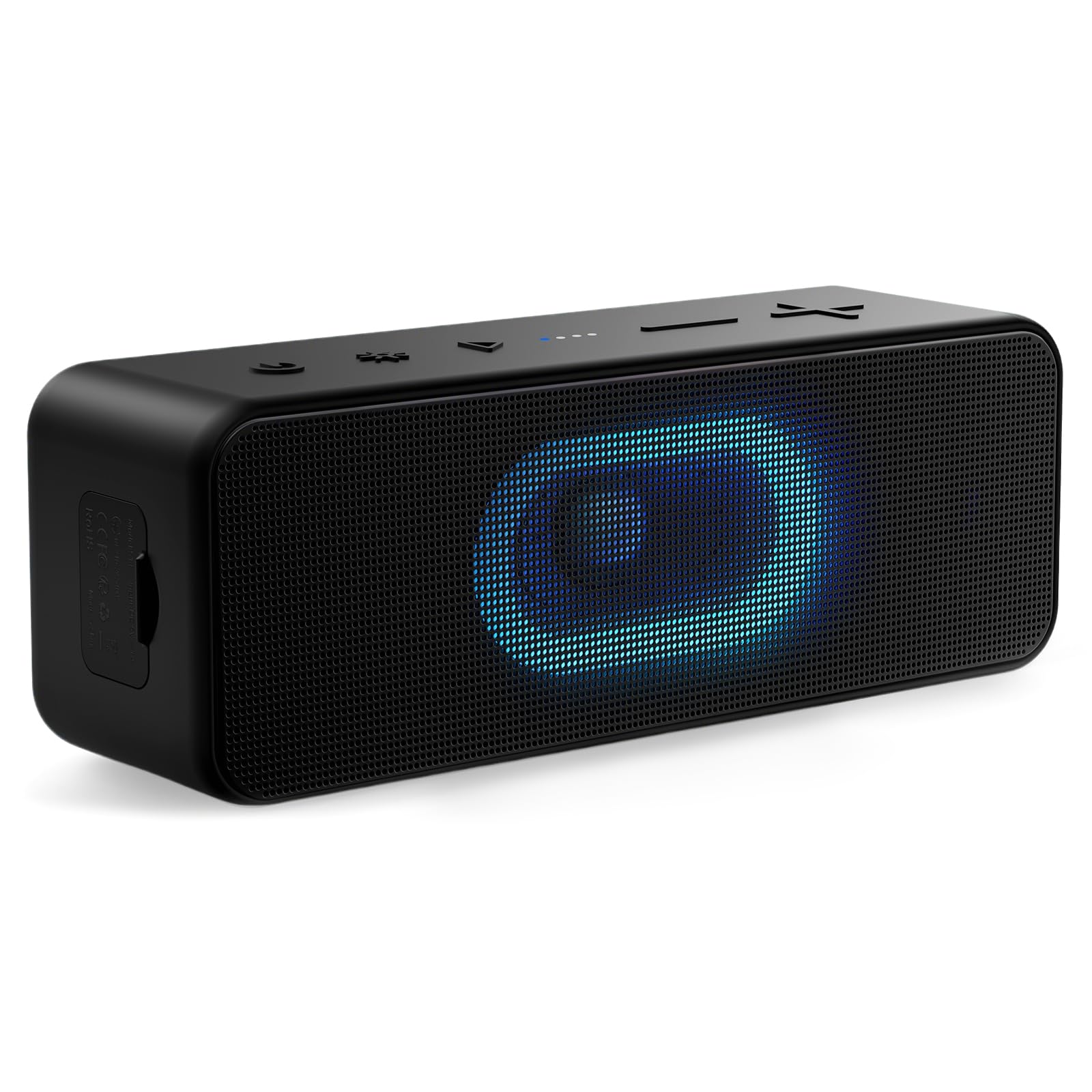 Ortizan Bluetooth Lautsprecher, Musikbox Bluetooth 5.3, Dualen Bass-Treibern, 24H Akku, 6 Lighting Effects, AUX-IN, TWS Funktion, Hands-Free Call für Outdoor