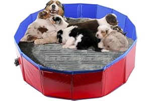 Homend PVC Whelping Box for Dogs and Puppies,Portable Foldable Whelping Pen for Dogs,Dog Swimming Pool(160cm*30cm（63inch.D *12Inch.H）)