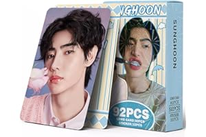 92 PCS Photocards 60 PCS Lomo Cards Set 32 PCS Stickers Postcard Gift Merchandise for Boys and Girls (SUNGHOON)