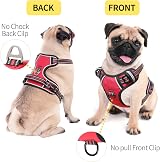 HEELE Dog Harness Medium No Pull Vest Reflective Adjustable Red M view 3