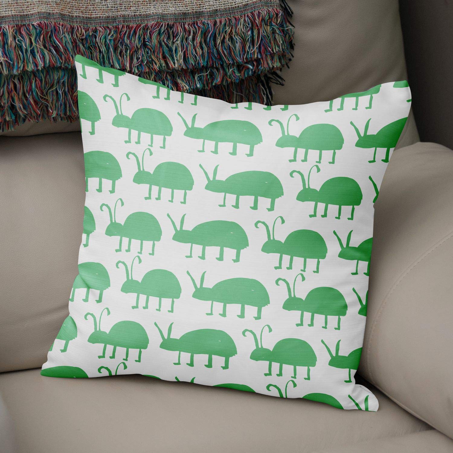 Bonamaison Decorative Cushion Cover Petrol Green & White, Throw Pillow Covers, Home Decorative Pillowcases for Livingroom, Sofa, Bedroom, Size: 50x50 Cm - Designed and Manufactured in Turkey