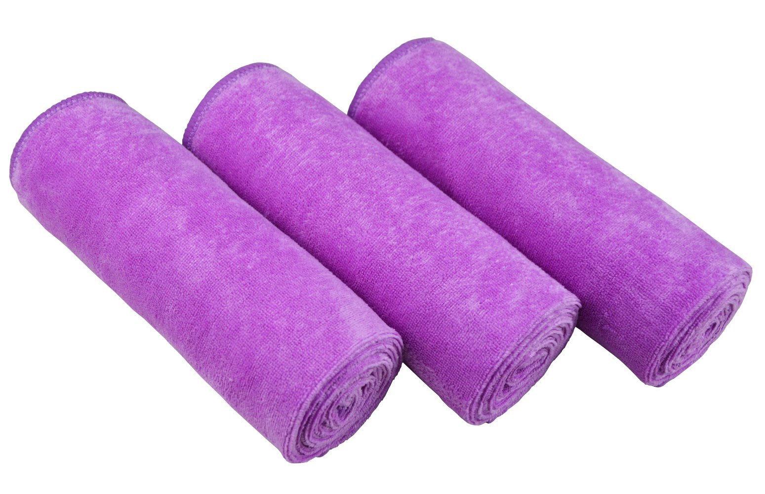 MAYOUTH Microfibre Sports Towels Fast Drying & Absorbent Gym Towel Workout Sweat Towels for Gym Fitness,Yoga, Camping 3-Pack 40cm X80cm, Purple