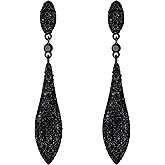 EVER FAITH Austrian Crystal Wedding Prom Jewelry Double Waterdrop Bridal Party Pierced Dangle Earrings for Women