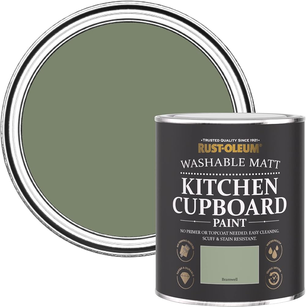 Rust-Oleum Green Kitchen Cupboard Paint Matt Bramwell 750ml Wood Melamine