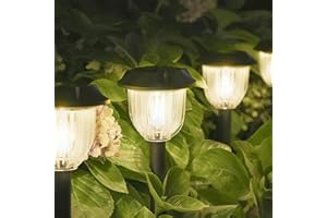 AOSEA Bright 10 Pack Solar Lights Outdoor IP65 Waterproof,LED Solar Lights for Outside,Landscape Lighting,Garden Decorative for Yard,Patio,Landscape,Pathway,Sidewalk,Driveway,Lawn (Warm)