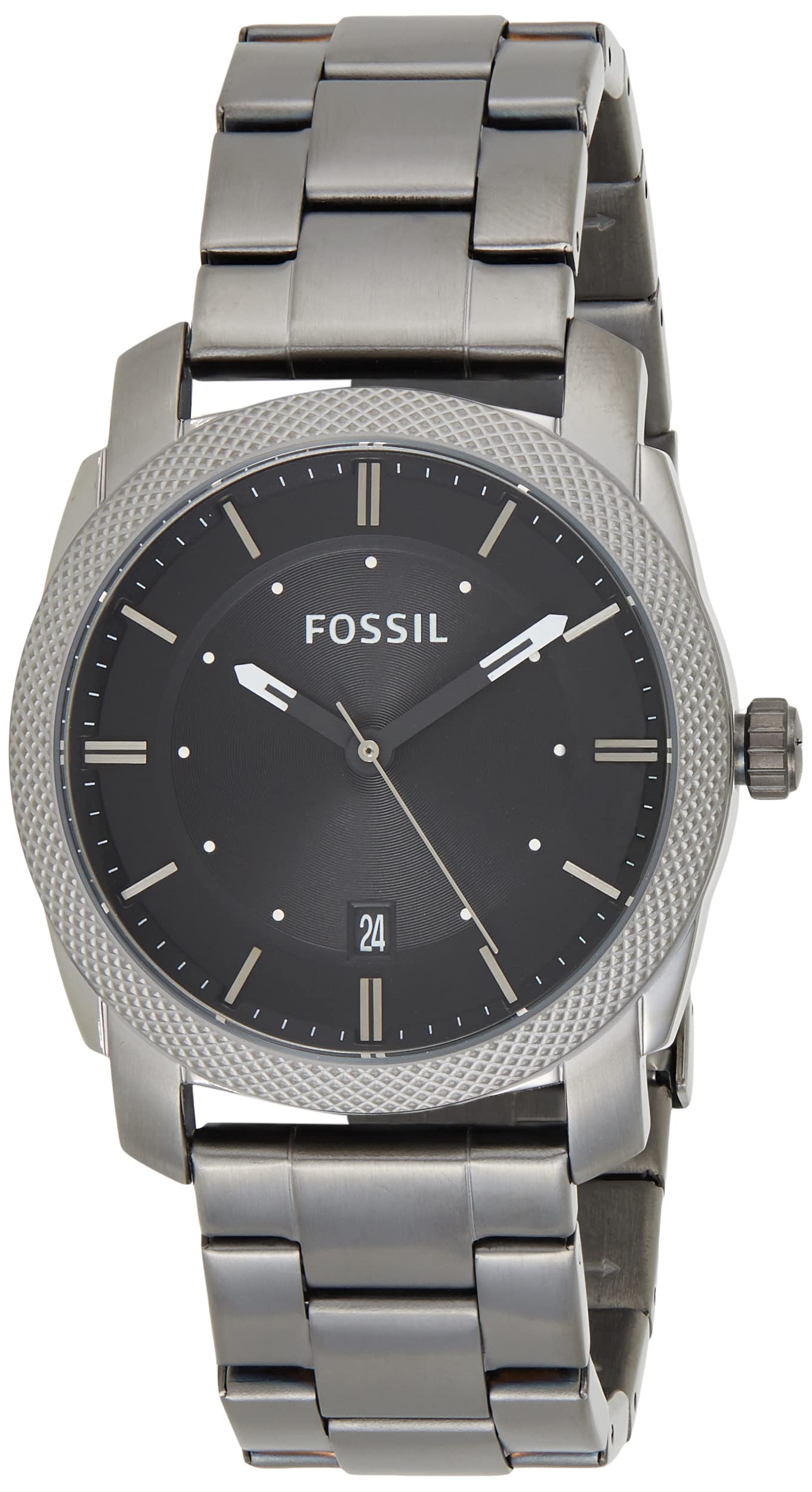 Fossil Watch for Men Machine, Quartz Movement, 42 mm Smoke Stainless Steel Case with a Stainless Steel Strap, FS4774IE