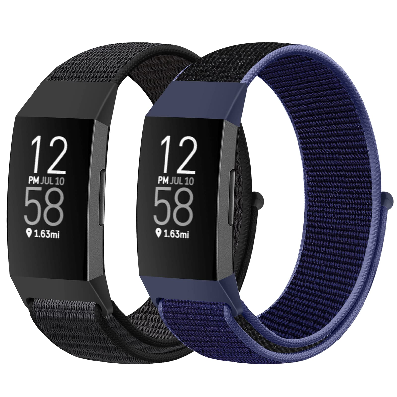 Runostrich Nylon Watch Straps Compatible with Fitbit Charge 4/Charge 3/SE, Soft Adjustable Replacement Wristband Breathable Sport Strap with Band for Women Men