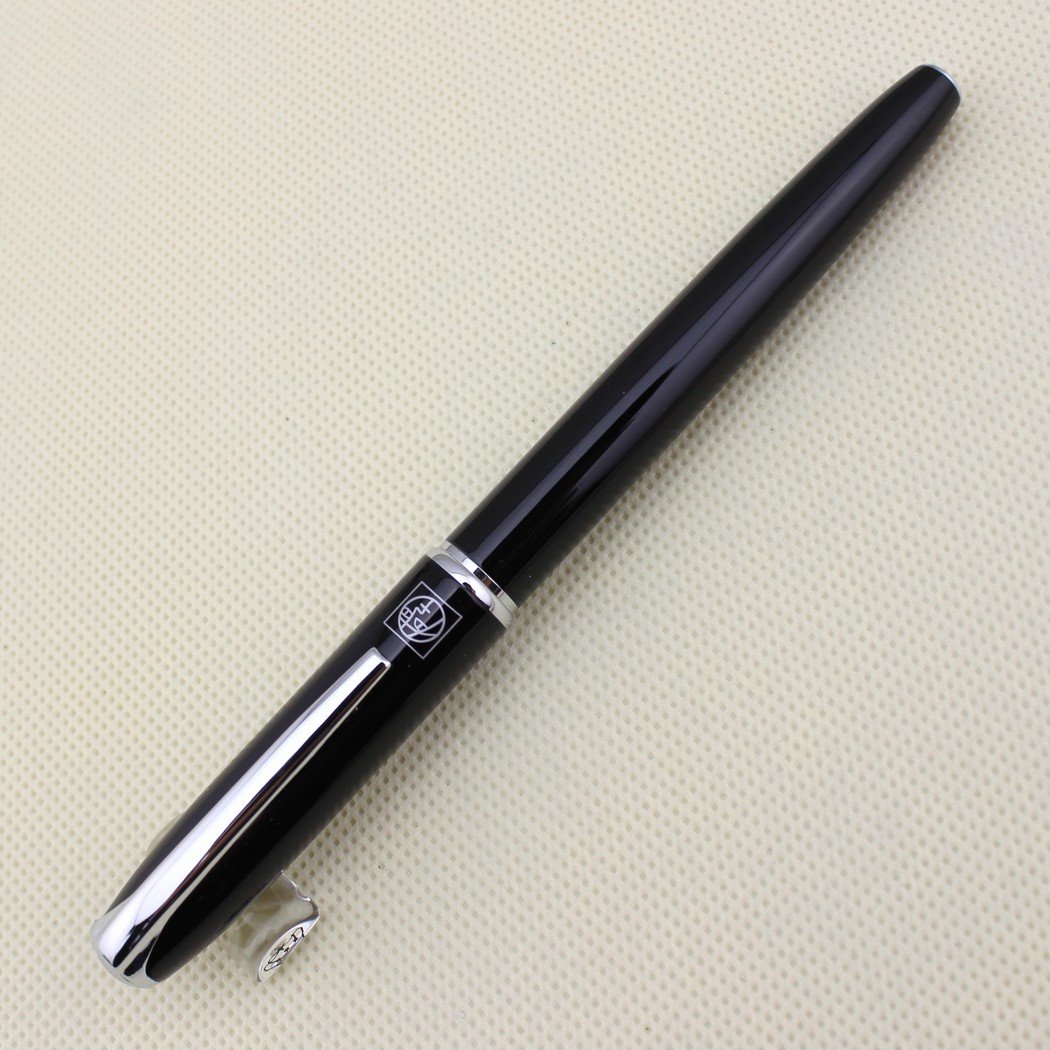 Gullor Advanced Rollerball Pen Picasso 916 Pure Black and Silver Clip Pen Nice Gift Pen