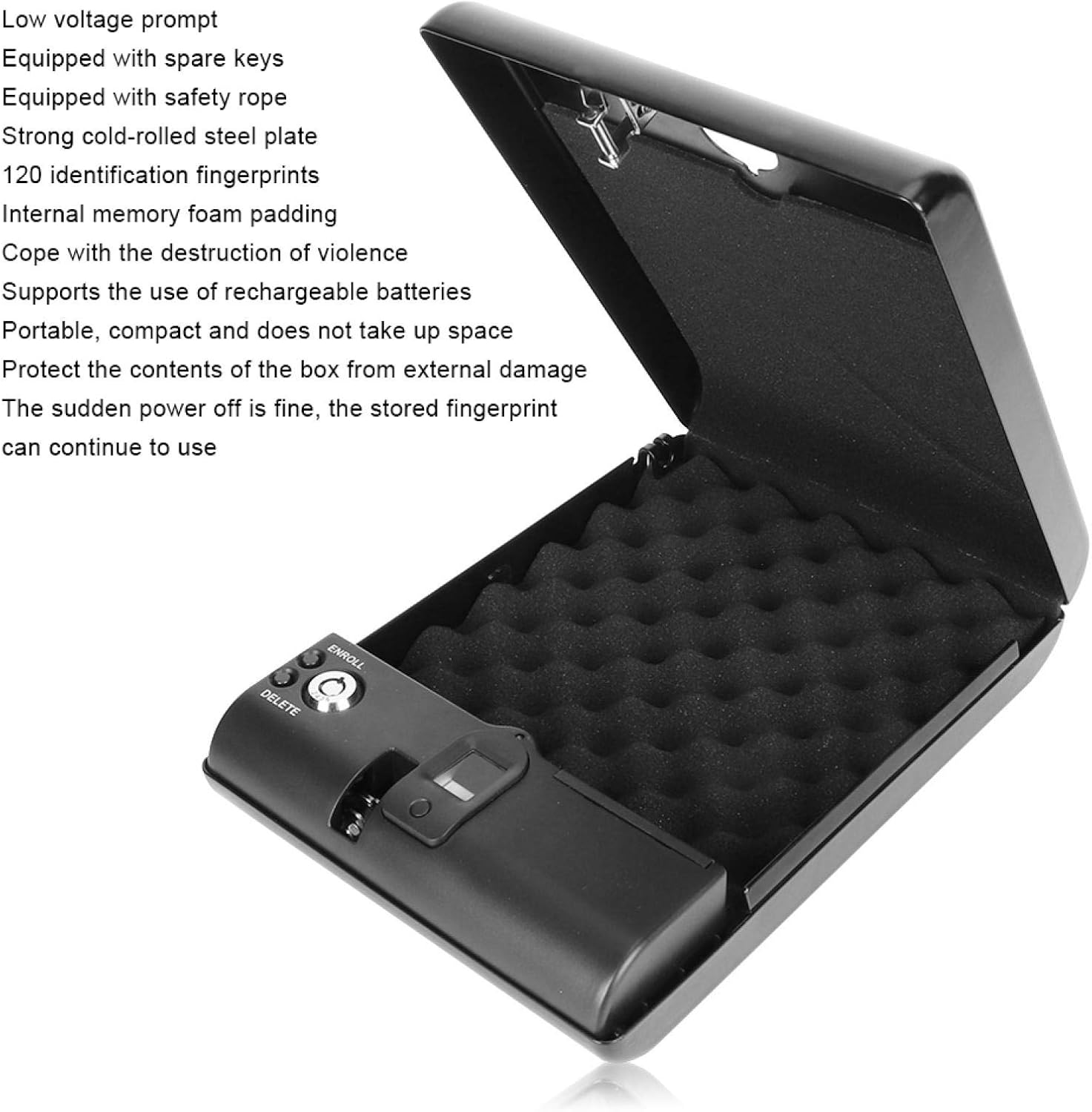 Biometric Fingerprint Safe Box, Security Box for Pistol, Quick