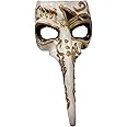 Plague Doctor Venetian Long Nose Mask, 9" Long (Black)