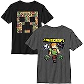 Boy's Minecraft Alex and Creeper Art 2-Pack T-Shirt