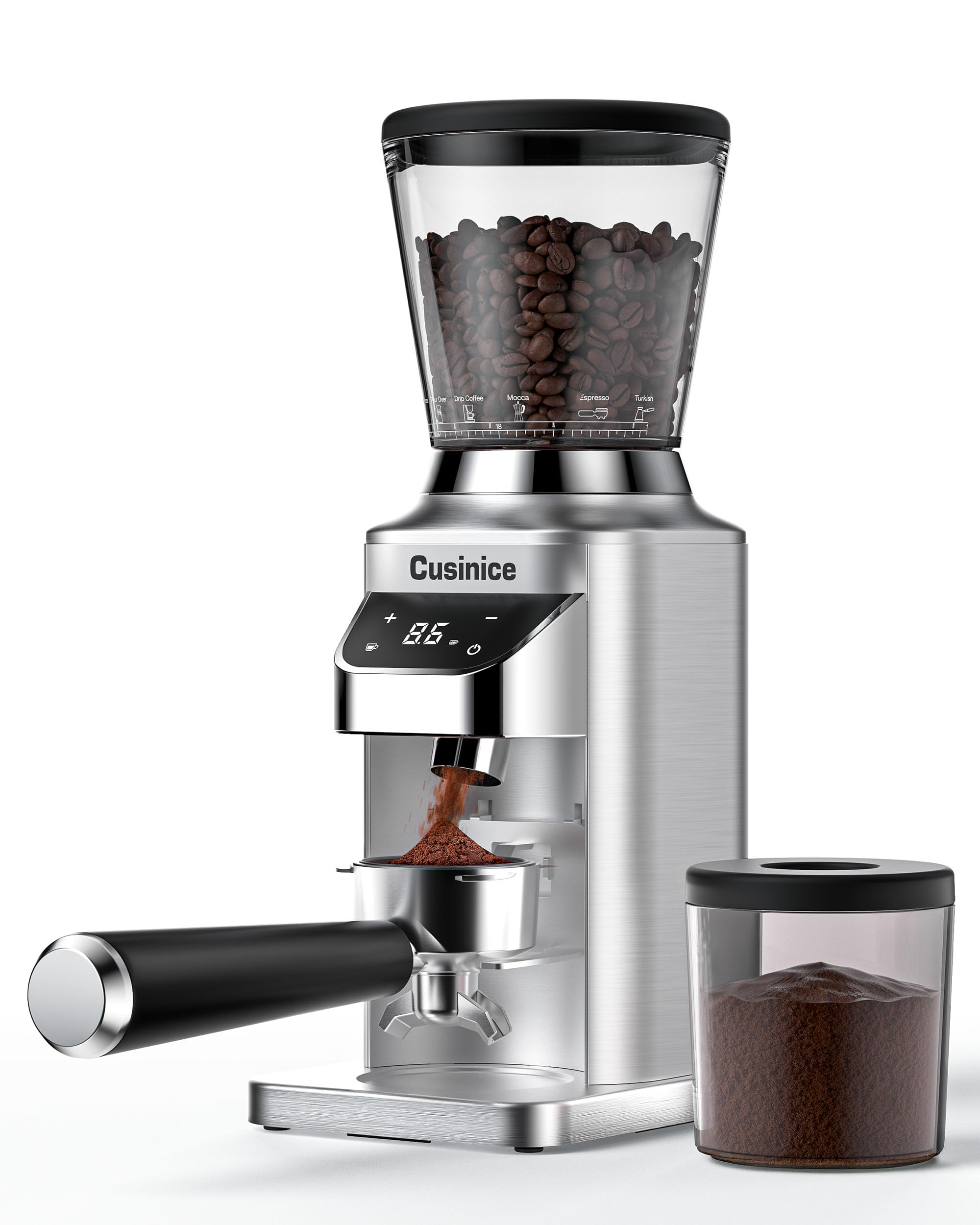 Photo 1 of Cusinice Conical Burr Coffee Grinder with 40mm Stainless Steel Burr, 34 Grind Settings & Anti-Static, Electric Espresso Grinder for Home Use