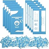 Timgle 300 Pcs Deodorant Wipes Antiperspirant Wipes Bulk Individually Wrapped Cleansing and Refreshing Scent Travel Anti Sweat for Adult Women Men Face Underarm Body Deodorizing Homeless (Blue)