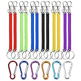 12PCS Plastic Coil Spring Coil Keychain Key