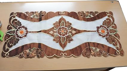 Pindia Table Mat Rectangular Small Runner-Brown-85*38 (cms)