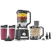 Ninja CO905KS Deluxe Kitchen System, 1600 WP Auto-IQ Base, 88-oz. Picther, 9-Cup Deluxe Food Processor, (1) 24-oz. Single-Ser