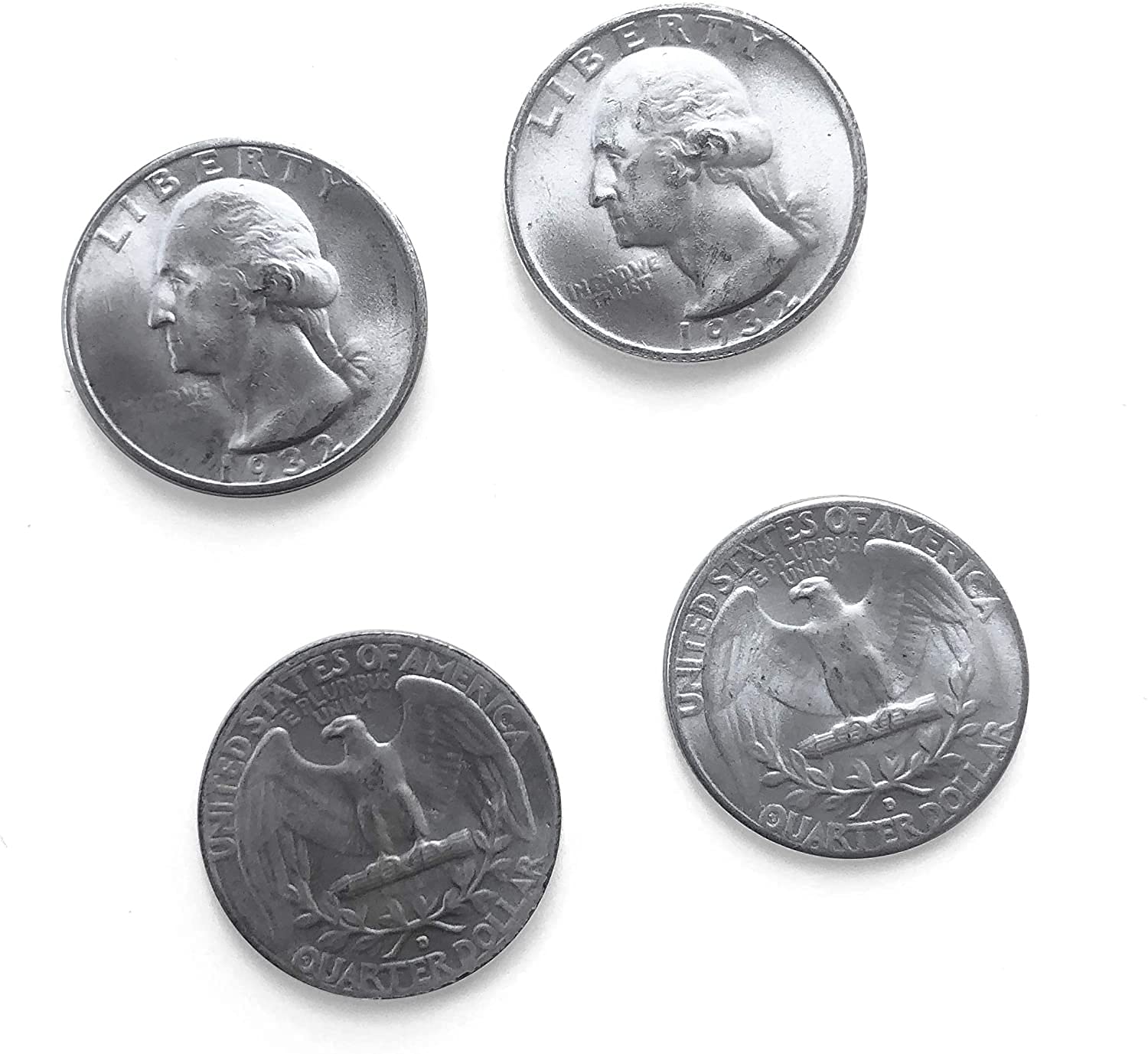 Canailles 2-Pack Double-Sided Quarters, 1 Double-Sided Heads Coin and 1 Double-Sided Tails Coin, Cool Novelty Quarter for Magic Tricks or Pranks