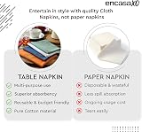 Encasa XO White Cloth Napkins Set of 6 17x17 in Cotton Dinner Napkins view 6