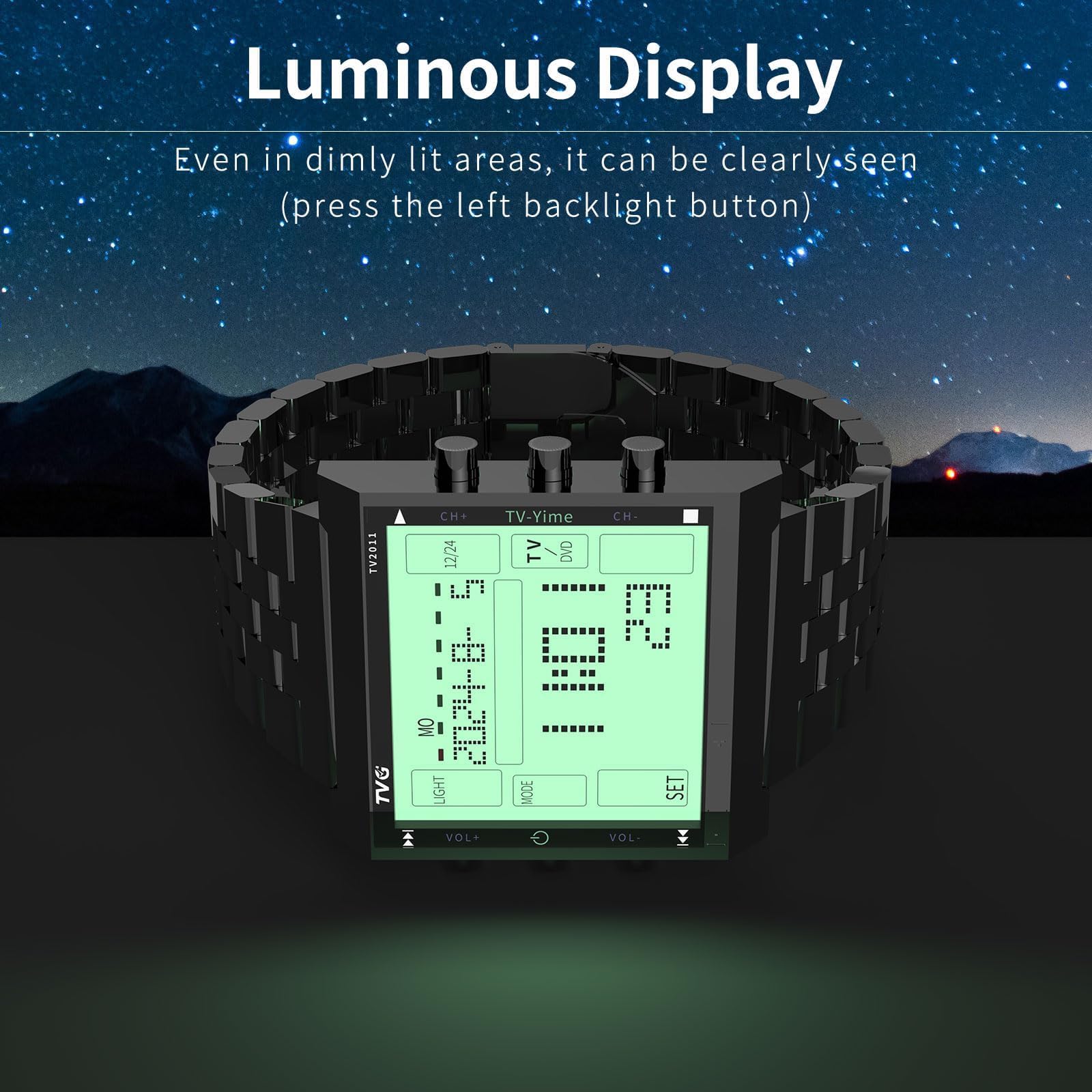 TVG Digital Watch for Men, Military Waterproof LED Sports Watch with Remote Alarm, Stopwatch and Digital TV, Casual Wrist Tactical Watch for Men