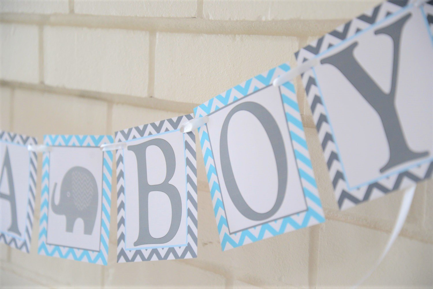 Amazon Com Light Blue And Gray Its A Boy Elephant Baby Shower