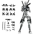 Nemoro Pre-Assemly 3D Printed 5.54'' Stick 13 Action Figure, Multi-Jointed Tian13, Articulated T13 Desktop Decoration,12 in 1 Accessories, Best Birthday Festival Gift (Transparent)