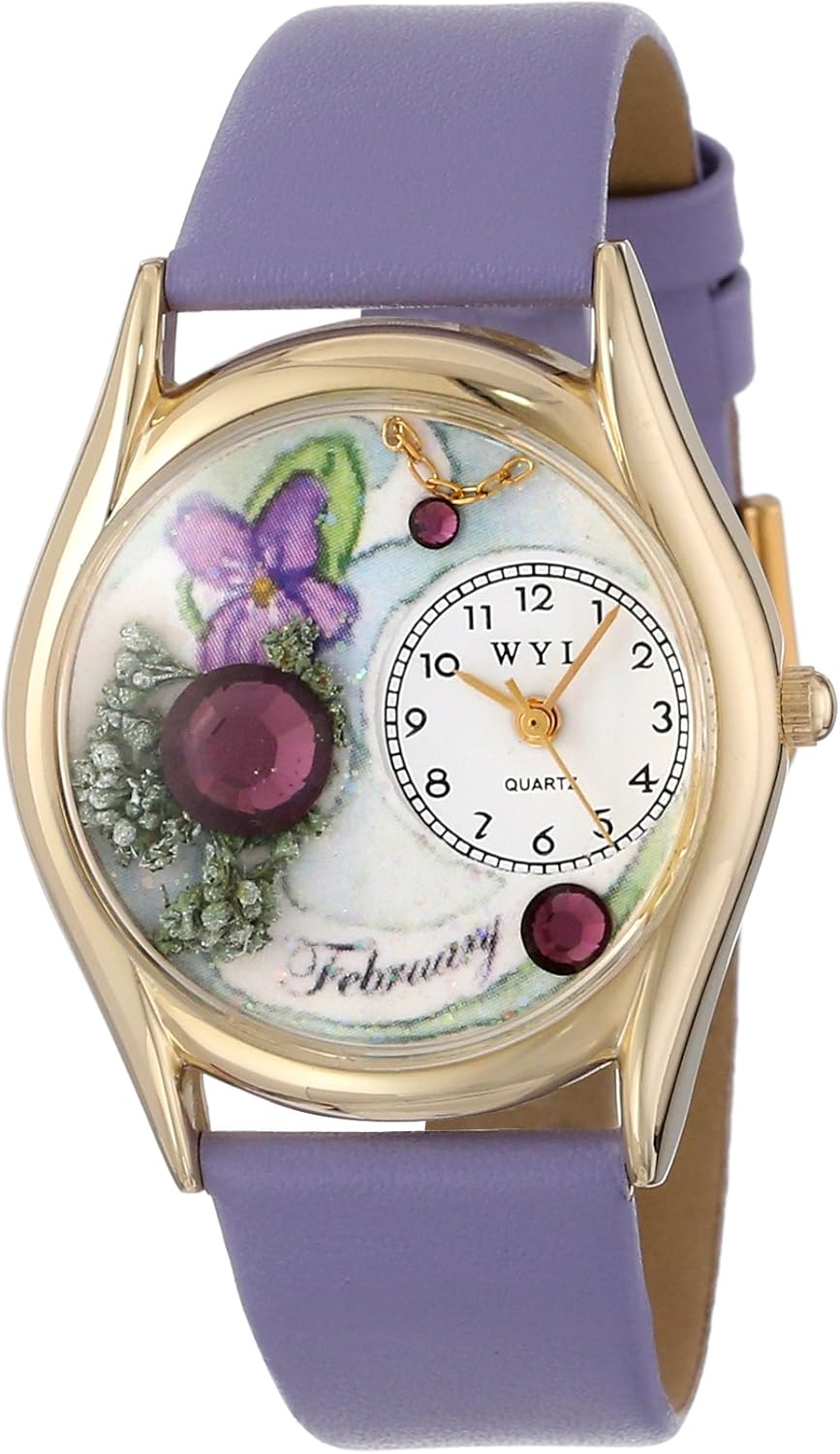 Whimsical Watches Women's C0910002 Classic Gold Birthstone February