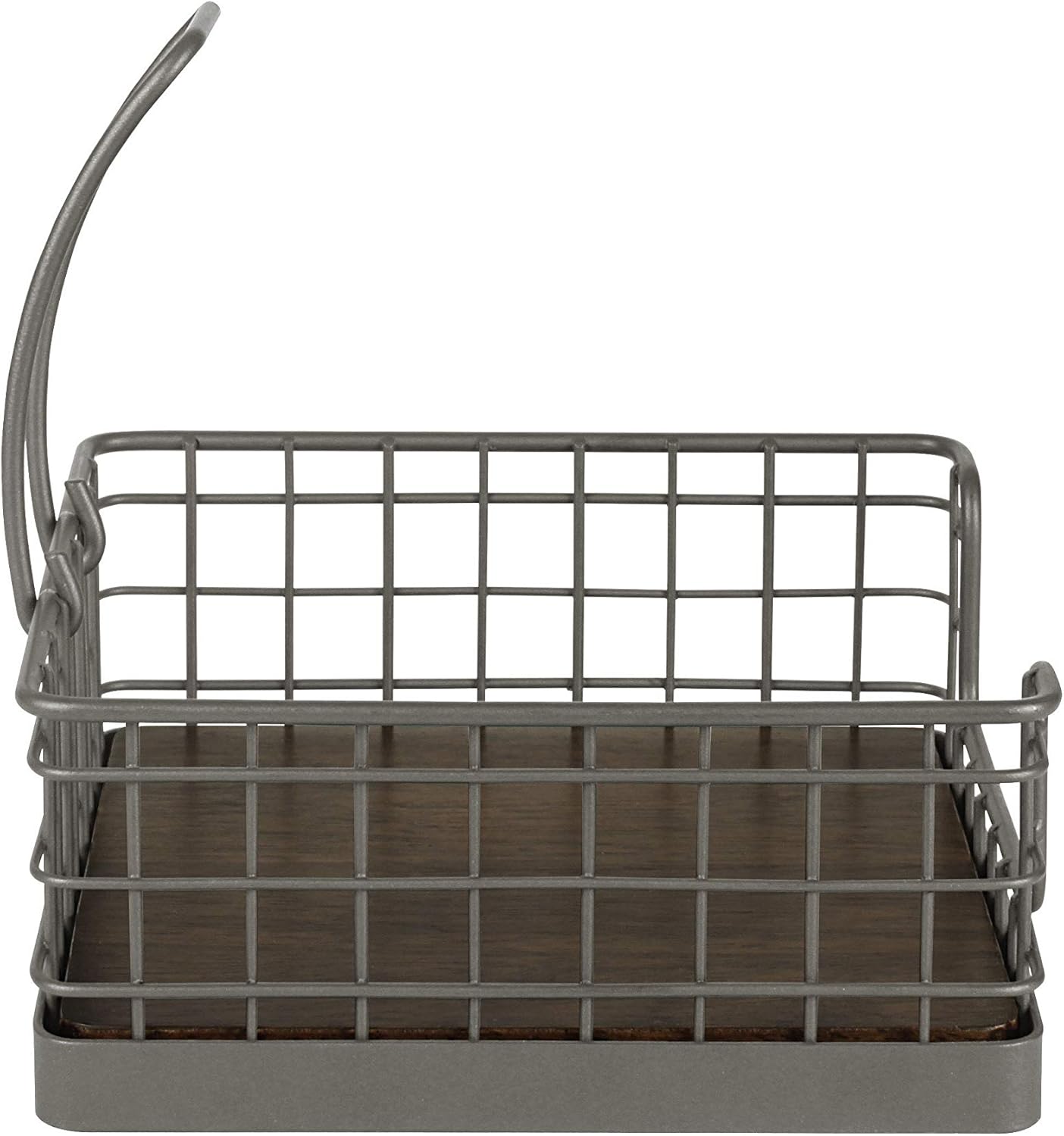 Spectrum Diversified Vintage Flat Holder with Weighted Arm, Farmhouse Kitchen Napkin Dispenser, Sturdy Steel Rustic Kitchen & Dining Room Decor, One, Industrial Gray: Kitchen & Dining