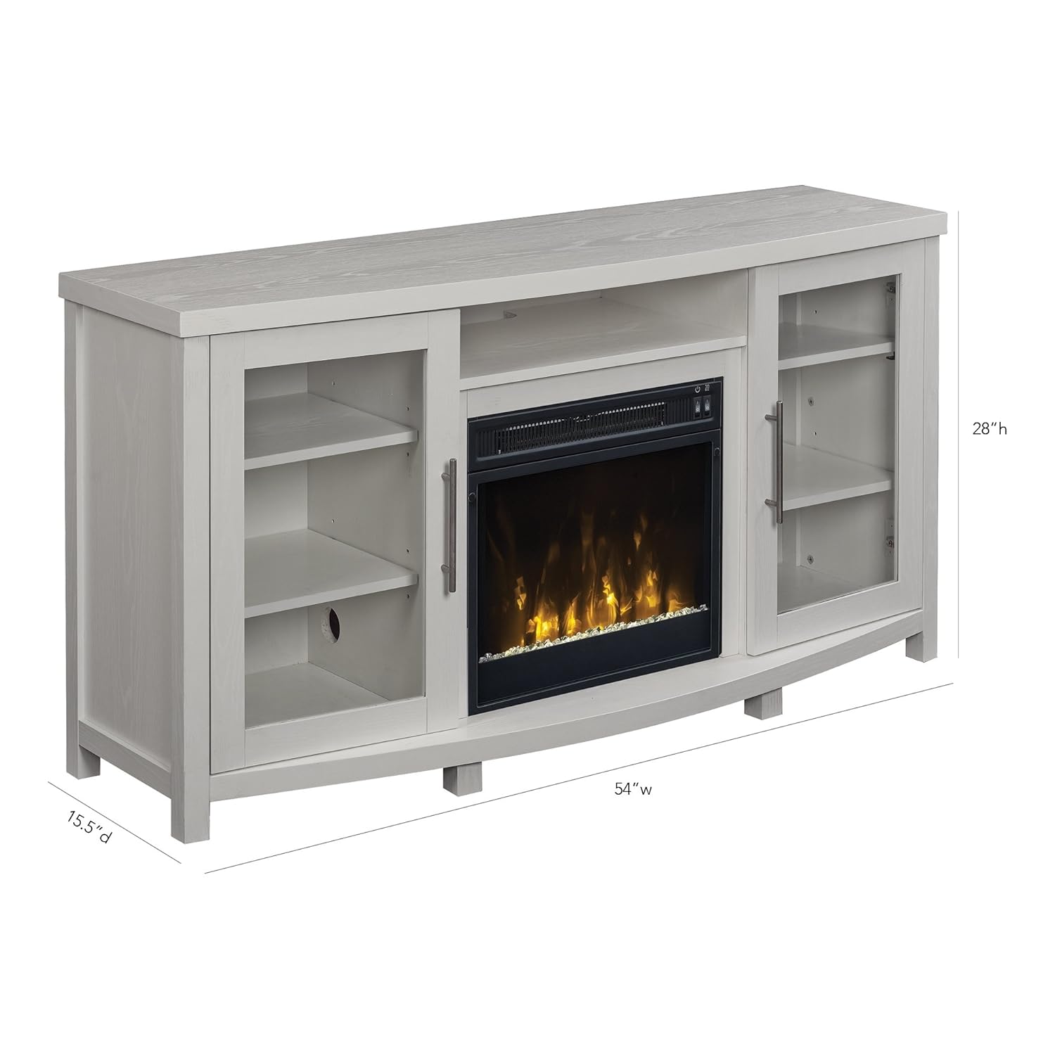 Svitlife Rossville TV Stand TVs up to 60" Electric Fireplace, White