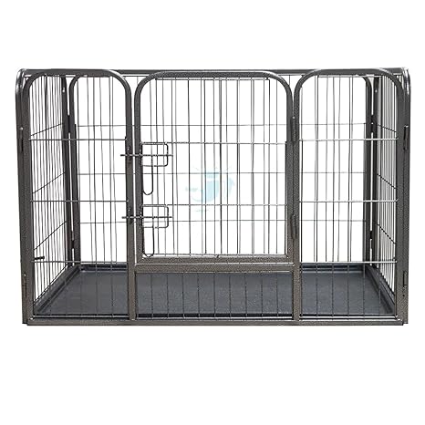 Pisces Medium Heavy Duty Pet Playpen With Plastic Floor For Dogs Puppies