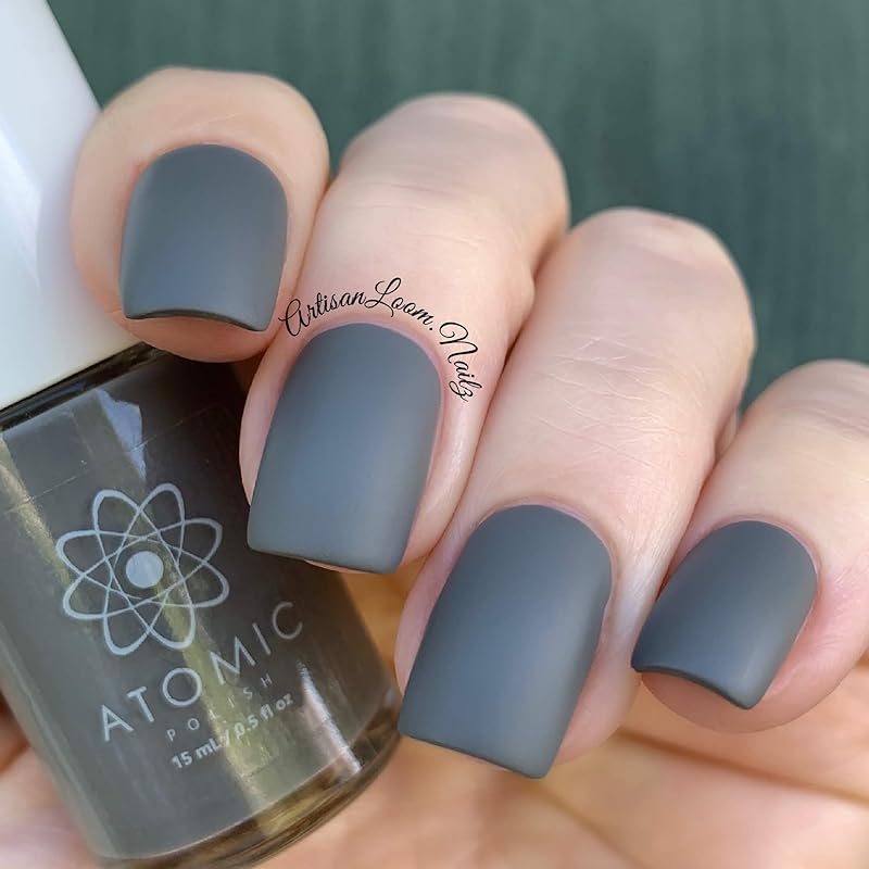 Gray Matte Nail Polish Atomic Polish Vanadium (V) Matte