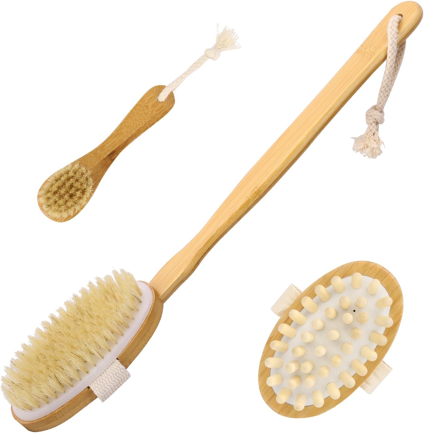 Set 3 Spazzole In Bambù Per Pentole - Setole Resistente Al Calore, Testine Intercambiabili - Foto 11