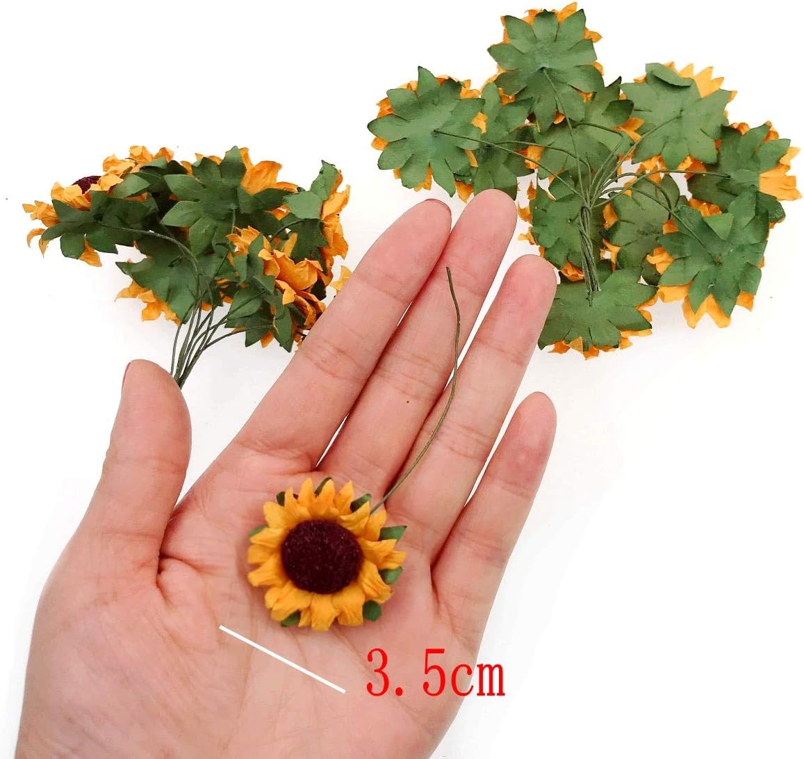 JZK 100 x Yellow Artificial Plastic Sunflowers, Fake Flowers - Image 5