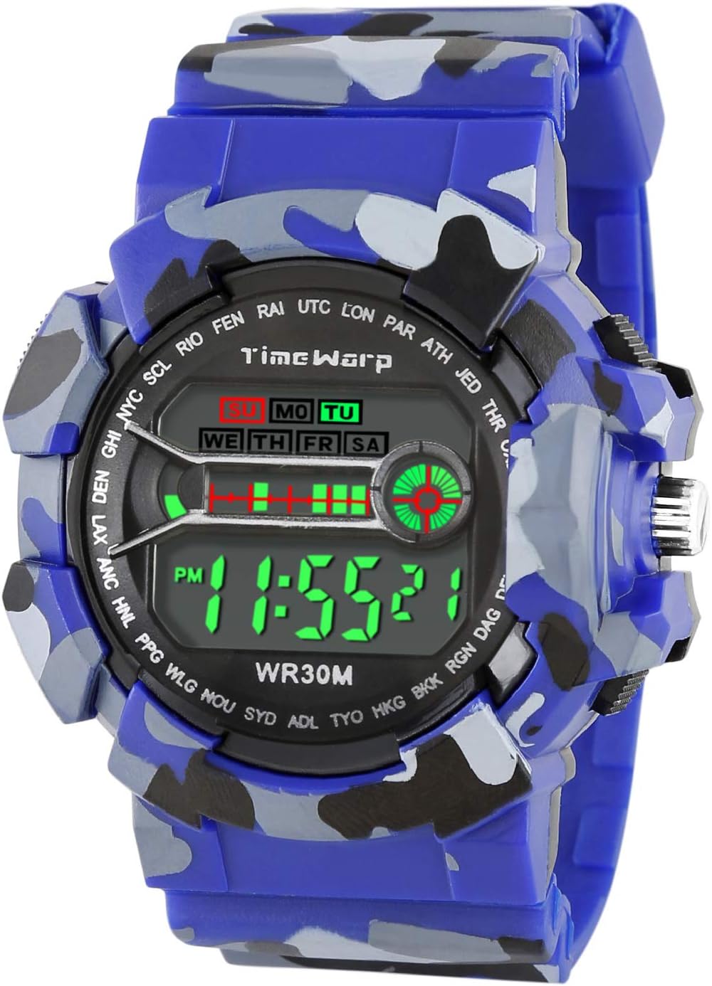 Sclout Camouflage Blue Digital Multifunction Day & Date Watch for Men & Boys - SC50