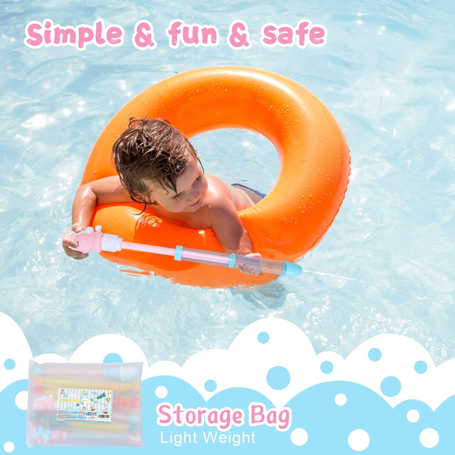 Tagitary Water Guns,Squirt Gun 6 Pack Water Blaster Guns Set ,Soaker Gun Water Toys for Kid&Adult Summer Swimming Pool Beach Sand Outdoor Water Activity Fighting Play Toy: Toys & Games