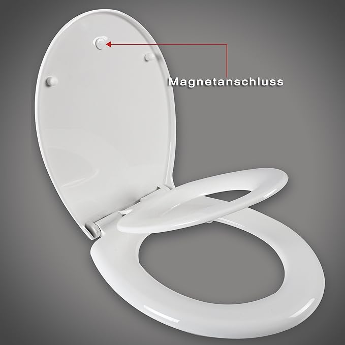 eSituro STS0178 WC Sitz Toilettendeckel Toilettensitz Klodeckel mit Kindersitz Absenkautomatik Kunststoff