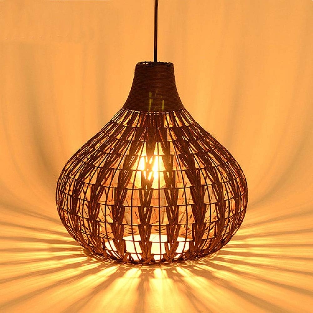 LYCG Natural Bamboo Chandelier,Rattan Chandelier,HandWoven Pendant