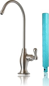 Metpure Reverse Osmosis Drinking Water Non Air Gap RO Faucet Filtration System Water Dispenser Spout (Brushed Nickel) with Drinking Water Faucet Wrench RO-FW148
