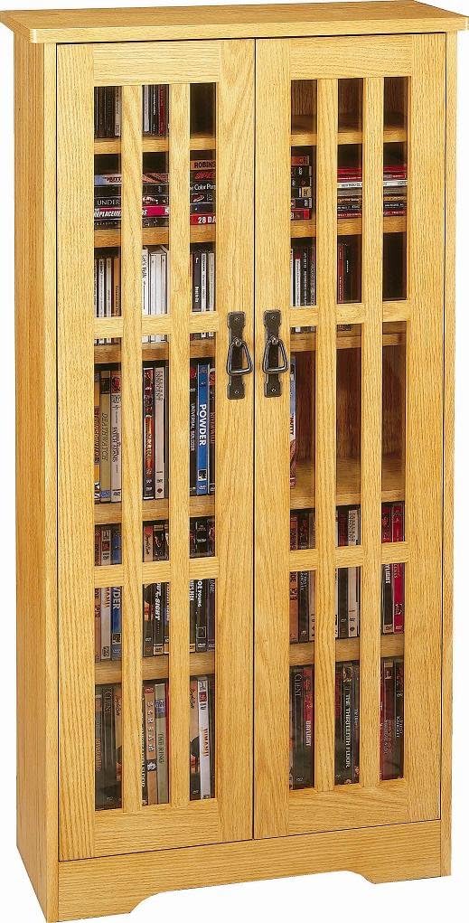 Leslie Dame M-371 High-Capacity Inlaid Glass Mission Style Multimedia