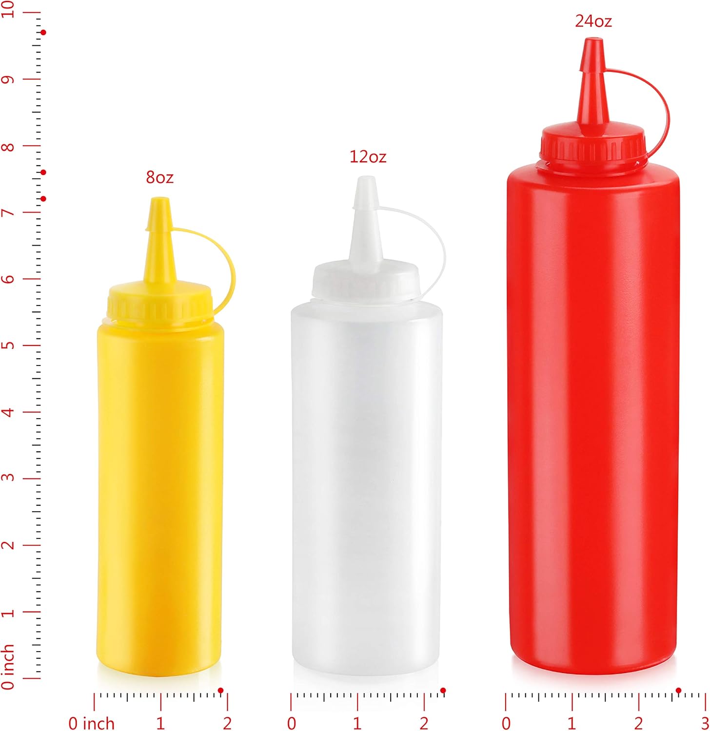 New Star Foodservice 26115 Squeeze Bottles, Plastic, 8 oz, Clear, Pack of 6: Food Dispensers: Kitchen & Dining