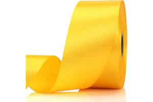 NISDOCF Yellow Ribbon-1-1/2 Inch 30 Yards Yellow Solid Satin Ribbon for Gift Wrapping,Craft Floral Bouquets,Wedding Party,Timeless Flower,Decoration Floral Hair,Balloons