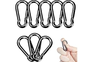 Carabiner Clips Black Twours Spring Snap Hooks Small Carabiners Heavy Duty Galvanized Steel Quick Links for Rust-Resistant Keychain Clips Outdoor Hiking Camping Hammock Fishing 1.56" 1.97" 2.36" 3.15"