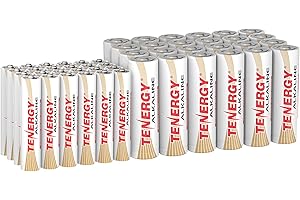 Tenergy 24 Pack AA and 24 Pack AAA 1.5V Alkaline Batteries, High Performance AA/AAA Non-Rechargeable Battery for Clocks, Remotes, Toys & Electronic Devices, Household Batteries