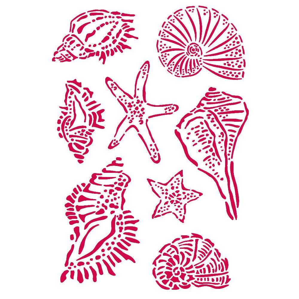 STAMPERIA INTERNATIONAL, KFT Stamperia-Stencil-Romantic Sea Dream-Shells, A4