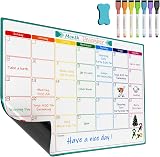 KTRIO Monthly Planner Whiteboard A3 Magnetic Fridge Calendar Chore Chart view 1