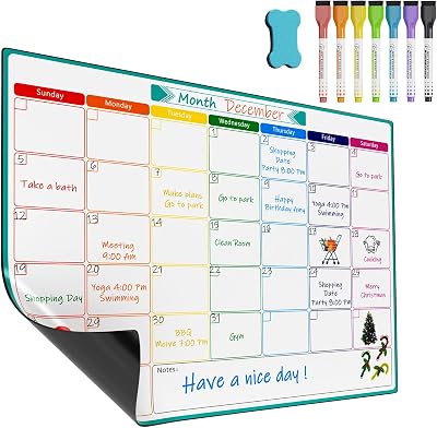 KTRIO Monthly Planner Whiteboard A3 Magnetic Fridge Calendar Chore Chart