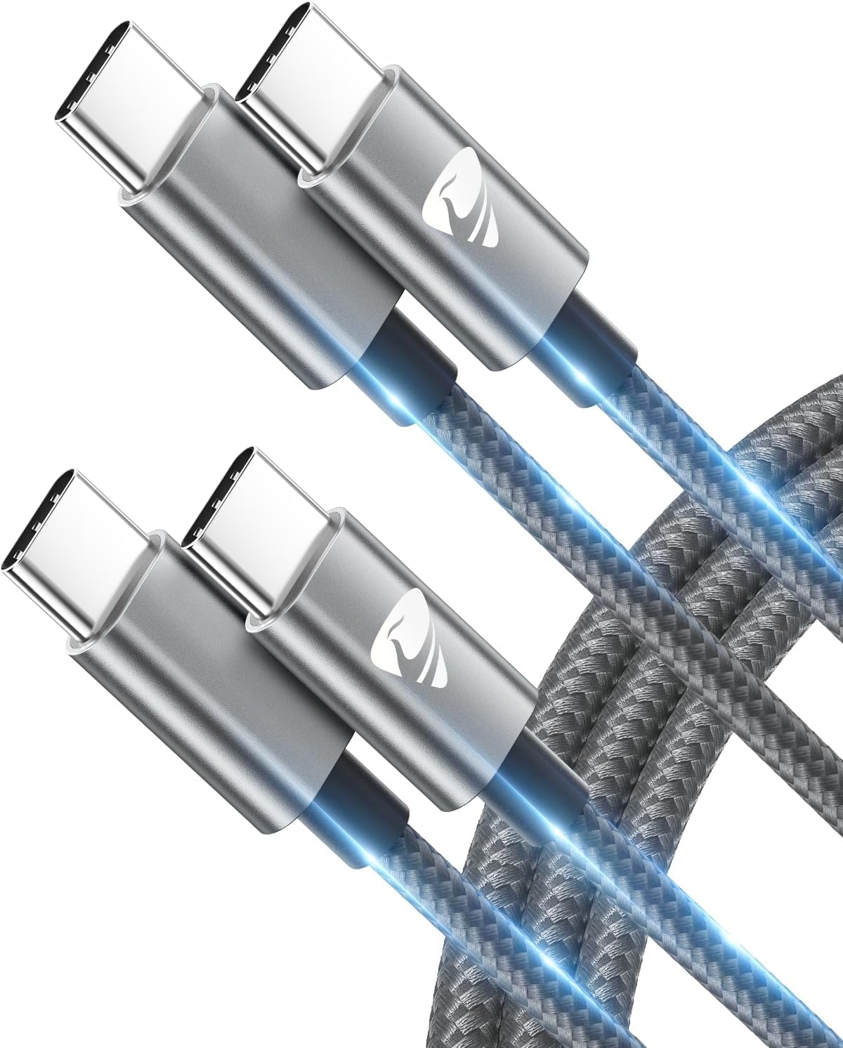 USB C auf USB C Kabel [ 2Stück 2M+2M ] 100W USB C Kabel PD Schnellladekabel Nylon USB Typ C Ladekabel für iPhone 17 Pro, iPhone 16 15, Samsung S24 S23 S22 S21, iPad Pro, MacBook Pro/Air, Pixel,Switch 9